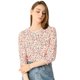 thumbnail image 1 of Allegra K Blusa Top Floral Con Ribete De Encaje Mangas 3/4 Para Mujer Rosa Claro XS, 1 of 6