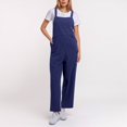 thumbnail image 2 of Combinaison Décontractée Confortable pour Femmes Couleur Unie avec Poches Printemps Été Combinaison Décontractée à Boutons Combinaison pour Femmes Marine G, 2 of 7
