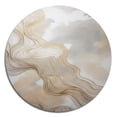 thumbnail image 2 of Designart "Linear Expressions in Gold and Grey V" Minimalism Line Art Metal Round Wall Art Prints, 2 of 5