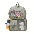thumbnail image 3 of Lightweight College Backpack - Multi-Pocket, Adjustable Straps, Zip Closure, Durable Polyester, Kawaii Aesthetic for Teens, 3 of 5