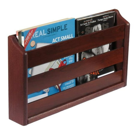 - Wooden Mallet MRS2MH 2 Pocket Wall Mounted Magazine Rack - Mahogany