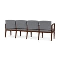 thumbnail image 3 of Amherst Wood Reception Waiting 4-Seat Chair / Walnut Wood / Gray / Gray, 3 of 5