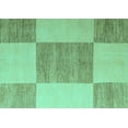 thumbnail image 1 of Ahgly Company Indoor Rectangle Checkered Turquoise Blue Modern Area Rugs, 2' x 3', 1 of 4