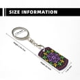 thumbnail image 4 of Goofa Mardi Gras5 Printed Rectangular Metal Keychain Bag Charm Floral Charm for Purse Keys Metal Keyring Gift for Women Accessories, 4 of 7