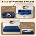 thumbnail image 3 of BOFANG Convertible Floor Sleeper Sofa 78" Teddy Fabric Folding Mattress Couch,No Assembly,Blue, 3 of 8