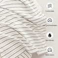 thumbnail image 3 of MooMee Striped Pillowcases 100% Washed Cotton Linen Like Textured Envelope Closure Set of 2 (White& Dark Grey Wide Stripes, King), 3 of 7