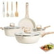 thumbnail image 1 of Juego de Bateria de Cocina, Sartenes Antiadherentes, Tapas de Vidrio, Apto para Inducción, Juego de Sartenes Incluye Sartén, Olla Sopera, Cacerola para Leche y Utensilios, Libre de PFOA y PTFE, 1 of 8