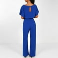 thumbnail image 2 of Wirziis Jumpsuits for Women Casual Loose Batwing Sleeve Crewneck Rompers Long Pants Belted Wide Legs Overall S-XL, 2 of 6