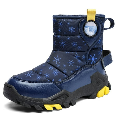 

Ediodpoh Children s Winter Solid Color Snow Boots Boys And Girls Non Warm Padded Thickened Boots Girls Shoes Blue 3