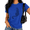 Blue, variant on Red Women's Casual Minimal Lady Boho Cheetah Line Graphic Short Sleeve T-Shirt Tops