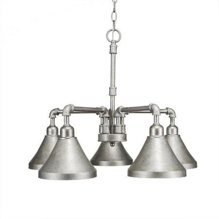 Aegis 5 Light - Toltec Lighting-285-AS-410-Vintage - Five Light Chandelier Aged