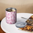thumbnail image 3 of 12oz Coffee Tumblers Pink and Pink Of Leopard Print Stainless Steel Vacuum Insulated Travel Tumbler Coffee Cups Mug with Lid and Straw with Cleaning Brush for Cold & Hot Drinks, 3 of 5