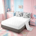 thumbnail image 3 of Erosebridal Soccer Theme Kids 7-Piece Twin Bedding Sets,Abstract Football Print Bowtie Bedding Comforter Set For Girls,Reversible, 3 of 7