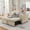 Beige, variant on Gaderth 48 Inch Loveseat Sleeper Sofa Bed, Corduroy Couch with Adjustable Backrest, Pull Out Bed with Charging Station and Side Pockets, Space-Saving Sofa for Living Room
