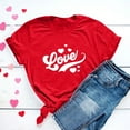 thumbnail image 2 of Valentine's Day Crew Neck T Shirts Womens Love Heart Graphic Tshirts Casual Short Sleeve Basic Tops, 2 of 7