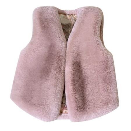 

Dadaria Toddler Jacket Toddler Baby Girls Faux Vest Winter Warm Coat Jacket Cute Thick Clothes Pink 140 Toddler