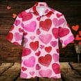thumbnail image 2 of YAYUBA Big and Tall Shirts for Men Heart Print Valentine's Day Chambray Shirt Free Comfy Date Night Outfit Big & Tall Matching Sets, 2 of 5