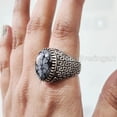thumbnail image 4 of Snowflake Obsidian Mans Ring, Natural Snowflake Obsidian, Gents Ring, Silver Jewelry, 925 Silver Ring, Gift, Heavy Mens Ring, Arabic Design, Ottoman Style Ring, Christmas, Turkey Mens Signet Ring, 4 of 7
