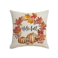 thumbnail image 2 of Danhjin Thanksgiving Throw Pillow Covers 18x18 Inch, Fall Decorative Linen Pillow Cases Soft Cushion Covers for Sofa Couch Bed Living Room, Machines Washable, 2 of 6