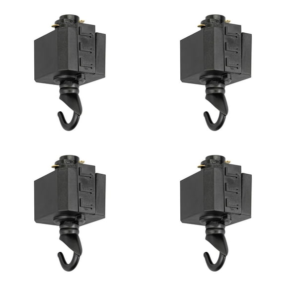 KAYYELAMP 4-Pack H-Type Track Adapter with Hook Light Fitting Track Accessories for Stage Lighting DIY Halo System Track Rail Components Parts(Black)