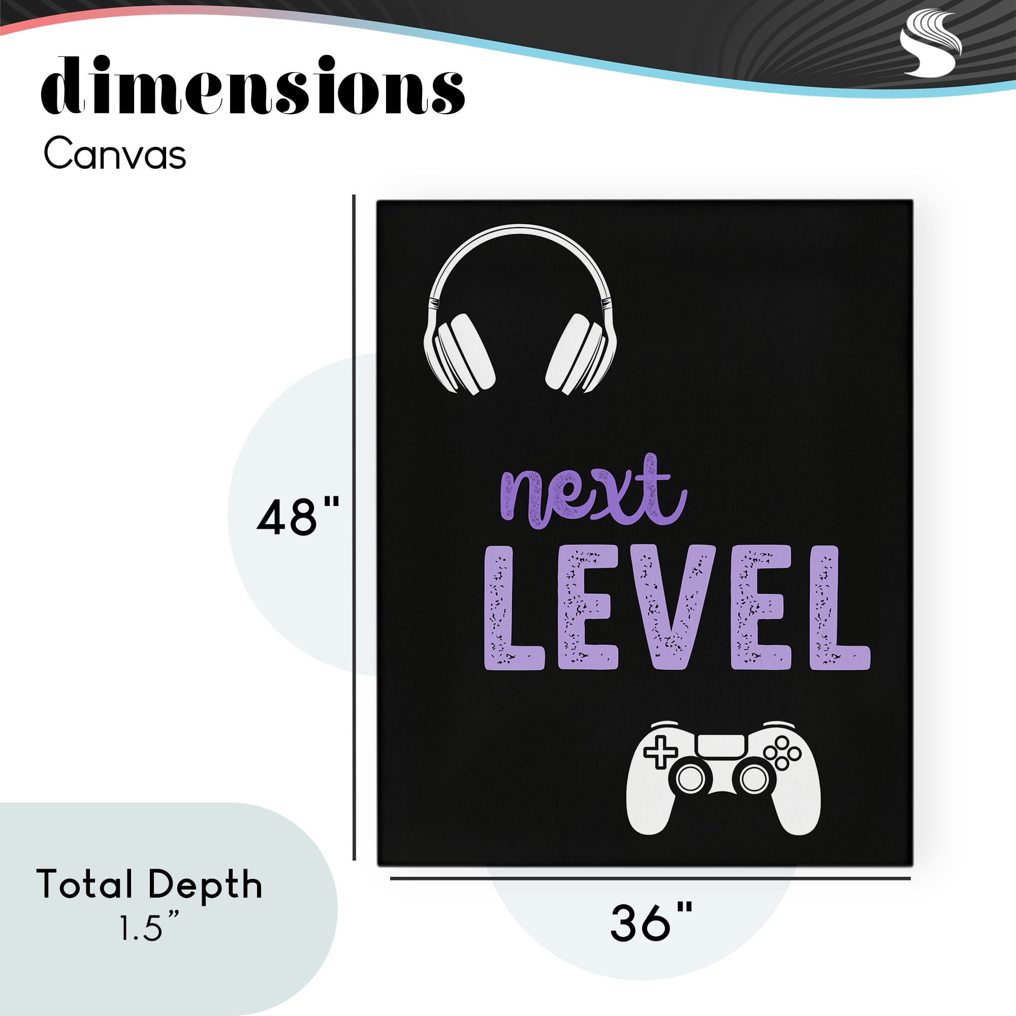 Next Level Headset & Controller Canvas Wall Art, design by Christine Simpson Art