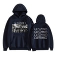 thumbnail image 1 of GUE Double Sided Pattern Hoodies For Unisex Vintage Pullovers,M,Navy blue, 1 of 4