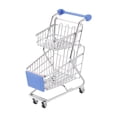 thumbnail image 2 of Mini carro de compras en miniatura Decoración de escritorio Organizadores de escritorio Carro de mano Carro de compras para niños pequeños Educativo Azul oscuro Hugo carrito de compras juguetes, 2 of 10