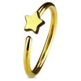 thumbnail image 3 of Nose & Cartilage 20G Hoop Ring Star Charm Anodized Surgical Steel - Sold Each, 3 of 10