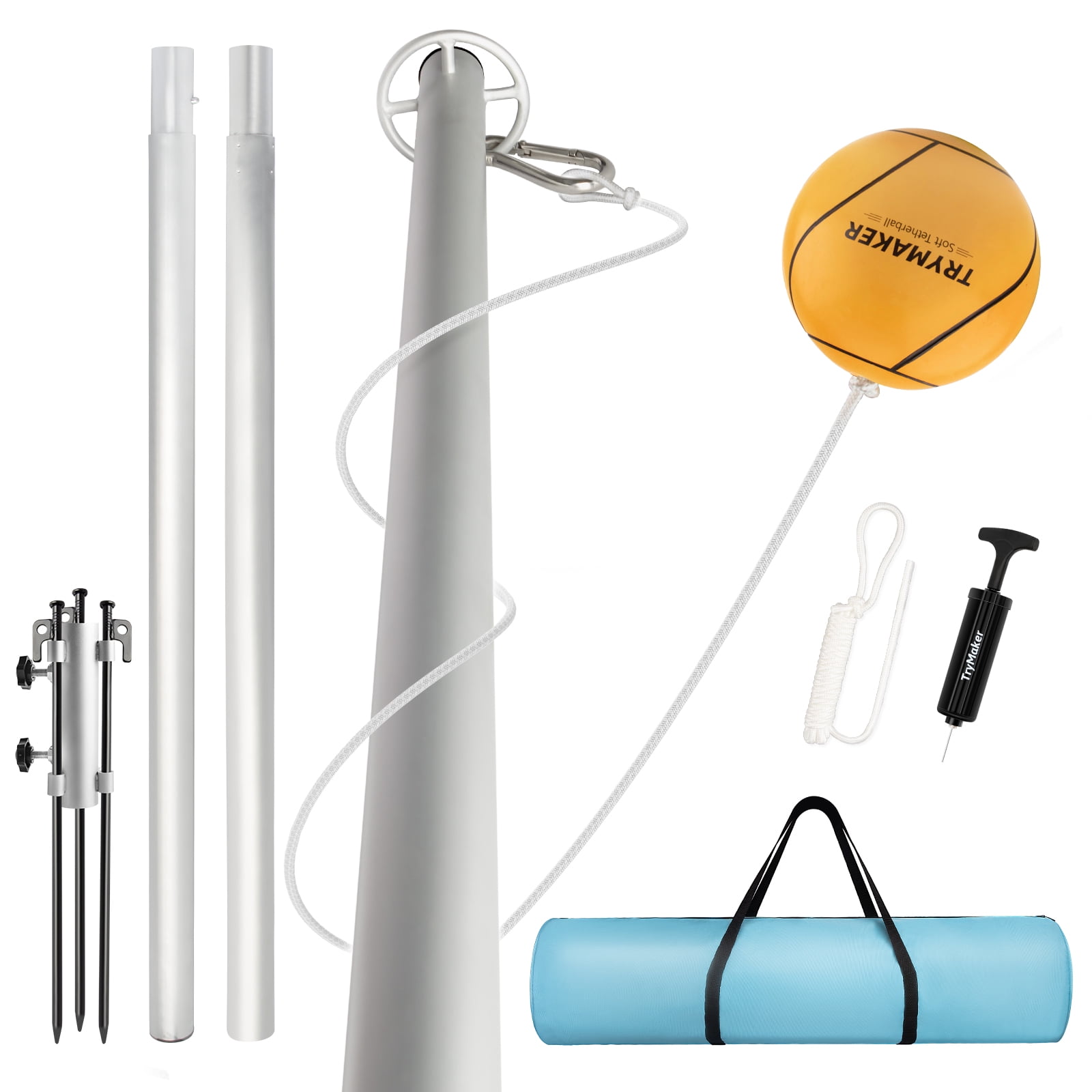 Trymaker Tetherball Set with Base,Tetherball Equipment with Pole for