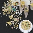 thumbnail image 3 of 3D Nail Art Charms Rose Flower Gold Silver Metal Studs Nail Rhinestones Chain Shell Slices Nail Art Accessories 4 Box Mixed-style Nail Art Decoration(4pcs), 3 of 7