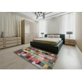 thumbnail image 4 of Ahgly Company Indoor Square Contemporary Chestnut Brown Patchwork Area Rugs, 4' Square, 4 of 6