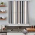 thumbnail image 5 of Black Grey Brown Striped Sheer Curtains 96 Inches Long, Modern Stripes Art Farmhouse Light Filering Curtains, Privacy Drapes Simi Floor to Veiling Curtain for Living Room Bedroom Window Treatment, 5 of 9