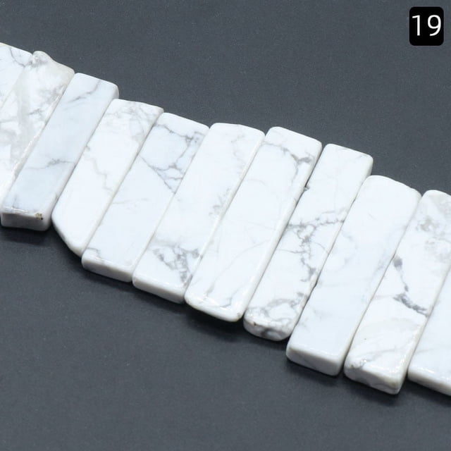 Nvzi pieza de cuentas dispersas de piedra original de textura blanca, cuentas irregulares planas largas con agujero horizontal, accesorios para pulseras y collares de cuentas DIY, decoración