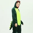 thumbnail image 2 of TBWYF One Piece Dinosaur Cosplay Costume Reptile Pajama Fancy Union Suits for Unisex Adult and Kids green Youth[135CM-145CM], 2 of 2