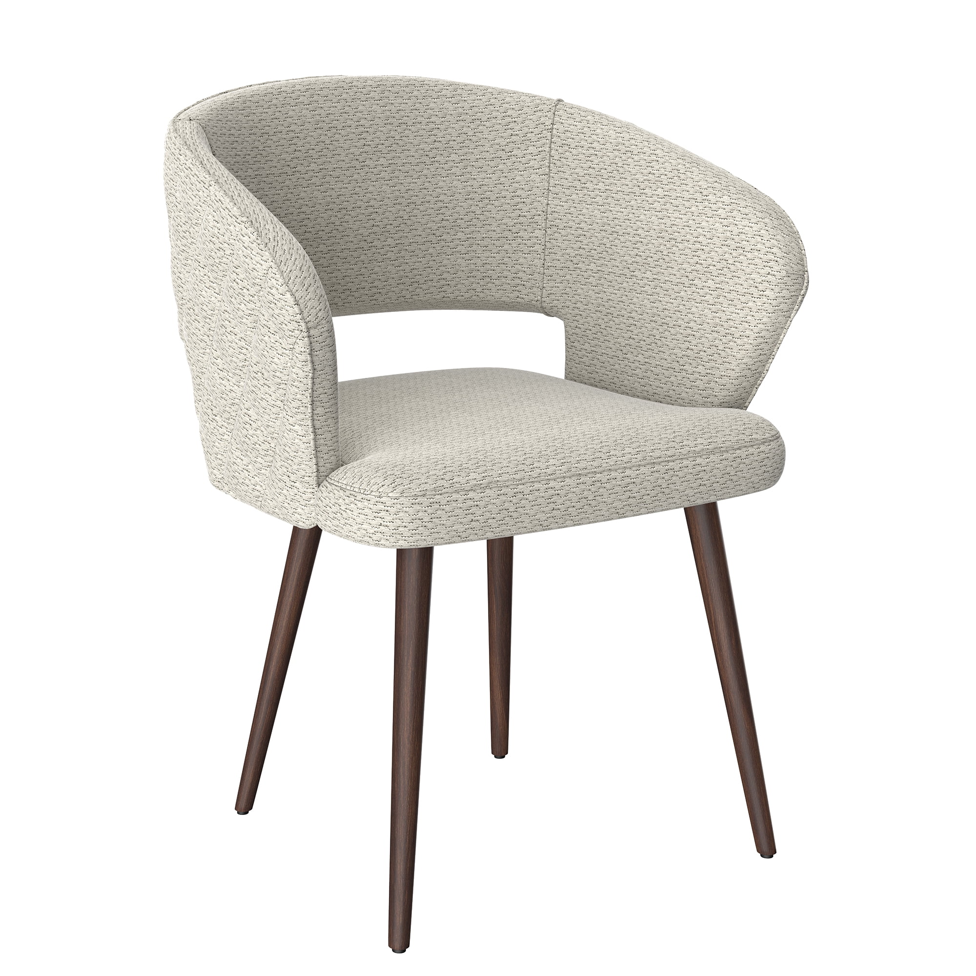 Ottomanson Palermos Mid Century Modern Easy Assembled Kitchen Dining Chair, Beige, Set of 2