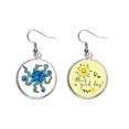 thumbnail image 1 of Patron de dibujos animados de pulpo vida marina azul Pendiente Sol Flor Pendiente Joyas Moda Unbranded M, 1 of 3