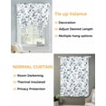 thumbnail image 3 of Blue Teal Leaves Tie Up Curtains for Window, Thermal Insulated Balloon Shade Adjustable Rod Pocket Curtains Valance Panels for Kitchen Bathroom Cafe 46 x 63 Watercolor Summer Botanical, 3 of 6