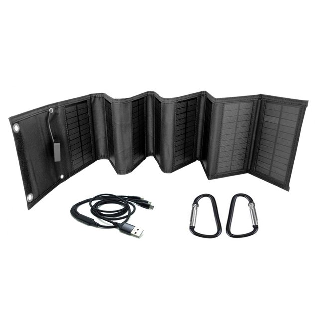 Cargador Al Aire Libre Portátil Con Panel Solar USB Dual Plegable 25 W