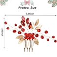 thumbnail image 4 of Sparkly Wedding Hair Combs, Crystal Flower Hair Clips Bride Bridesmaid Hair Sides Comb Rhinestone Barrettes, Crystal Hair Pins Hair Accessories for Women Girls (Red), 4 of 4