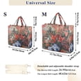 thumbnail image 2 of FORMRS Womens Corduroy Tote Bag Crossbody Shoulder Handbag with Pocket, Red Vibrant Flowers, 2 of 7