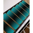 thumbnail image 3 of Teal Black Ombre Stair Treads for Wooden Steps Indoor Runner Rug Carpet, Gradient Contemporary Abstract Art 7 Pieces Peel and Stick Staircase Step Treads Covers Washable Throw Door Mats, 30"x8", 3 of 5