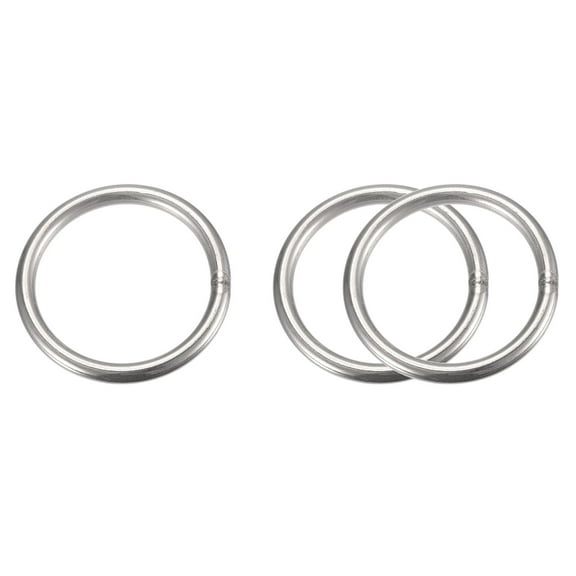 Stainless Steel O Rings, 3 Pack 50mm Outer Dia. 5mm Thickness Welded O-rings