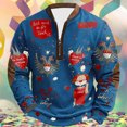 thumbnail image 4 of Ceisia Men's Cologne Carnival All-Over Print Half-Zip Long Sleeve Sweatshirt Blue Gifts, 4 of 8