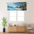 thumbnail image 2 of Beach Curtain Valances Tropical Ocean Palm Tree Summer Theme Island Seaside Privacy Window Valances for Living Room Kitchen 54 by 18 in, 1 Panel, 2 of 6