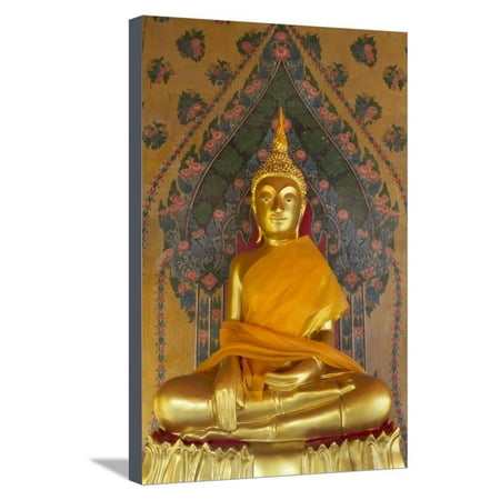 Gold Buddha Statue in Wat Arun (The Temple of Dawn), Bangkok, Thailand, Southeast Asia, Asia Stretched Canvas Print Wall Art By Stuart (Best Temples In Asia)