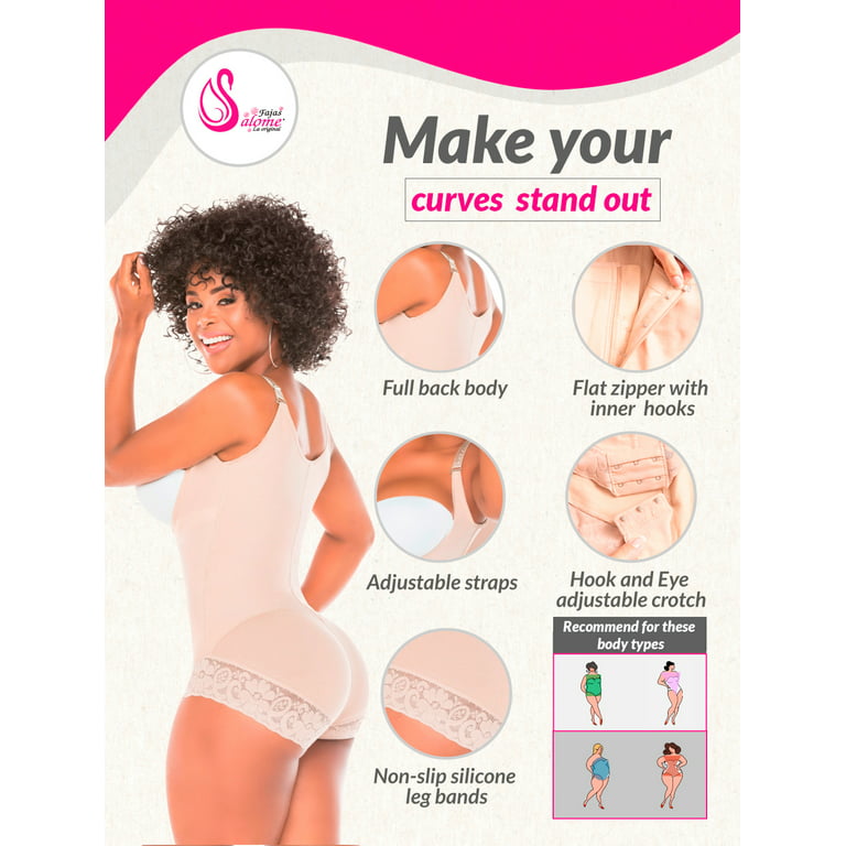 Salome 0413 Fajas Colombianas Reductoras Tummy Control Body Shaper for  Women Beige XS 