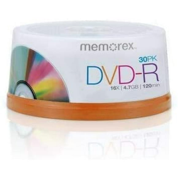 Memorex Brand 16X Logo Blank DVD-R Disc 30-Pack