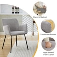 thumbnail image 6 of Zesthouse Linen Dining Chairs Set of 2, Modern Upholstered Kitchen Room Chairs with Metal Legs, Comfy Small Accent Arm Chair for Living Dining Room, Gray, 6 of 15