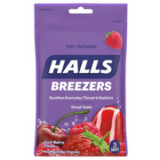 HALLS Relief BREEZERS COOL BERRY Cough Drops, 25 Drops (Pack Of 1)