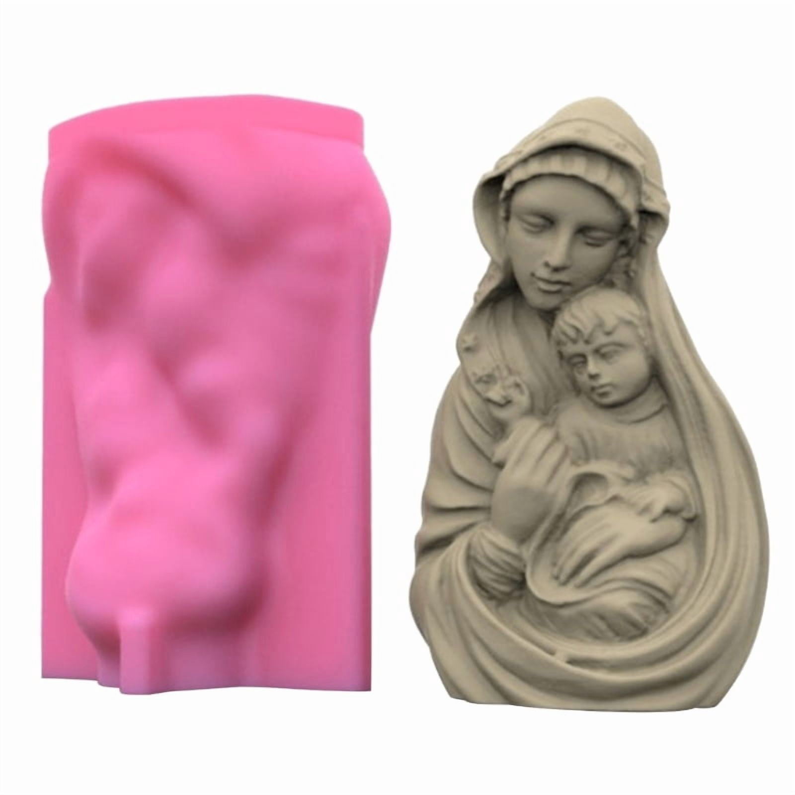 Epoxy Handmade Soap Mold Mary Holds Child Decor Candle Mold for DIY Decoration Making Soap Candle Melt Resin Clay
